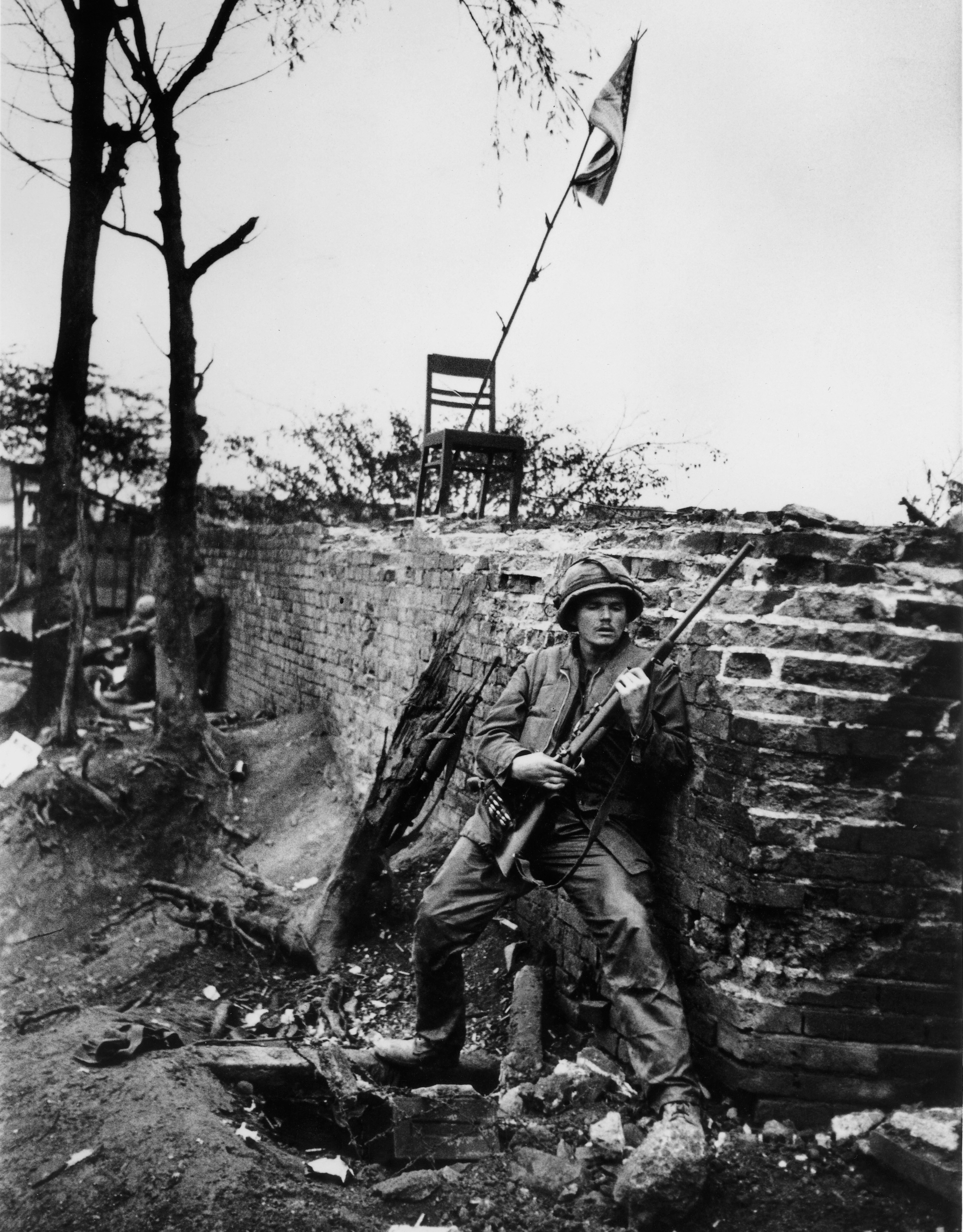 U.S. Marine during the Tet Offensive in Hue, Vietnam.