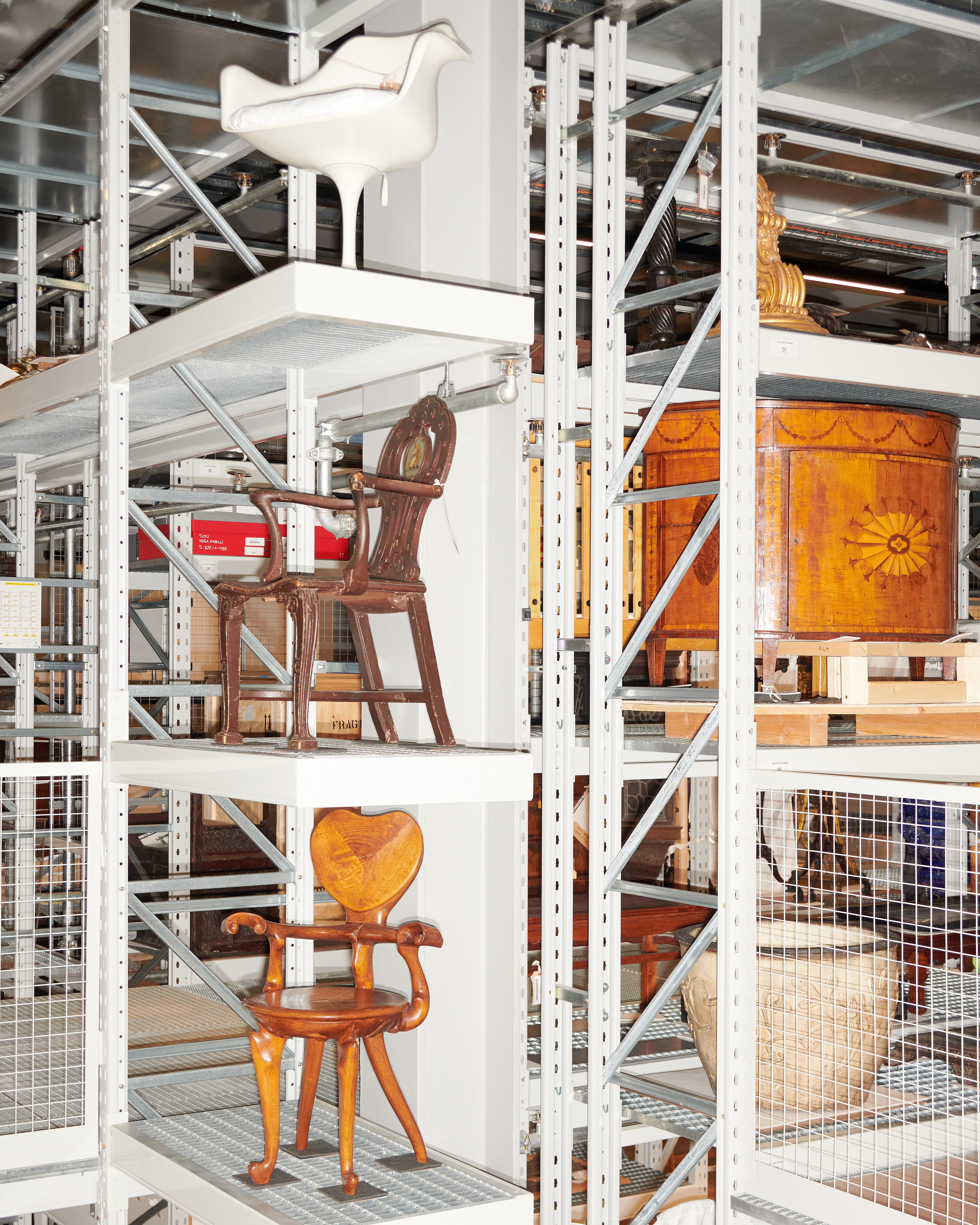 Curated mini displays at the V&A East Storehouse.