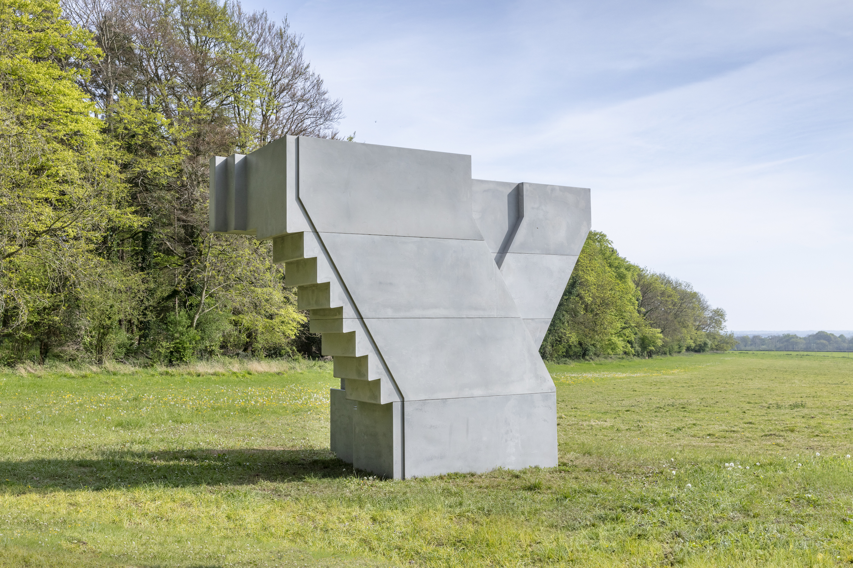 Rachel Whiteread's sculpture, *Down and Up*, at the Goodwood Art Foundation.